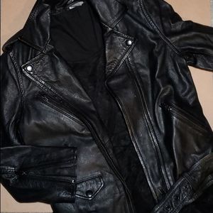 H&M Black Leather Motto Jacket